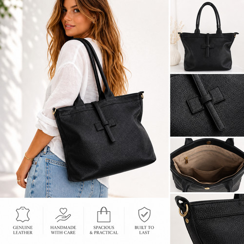 Damen leder handtasche - leder,