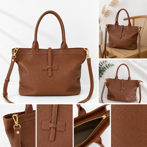Damen leder handtasche shopper - leder,