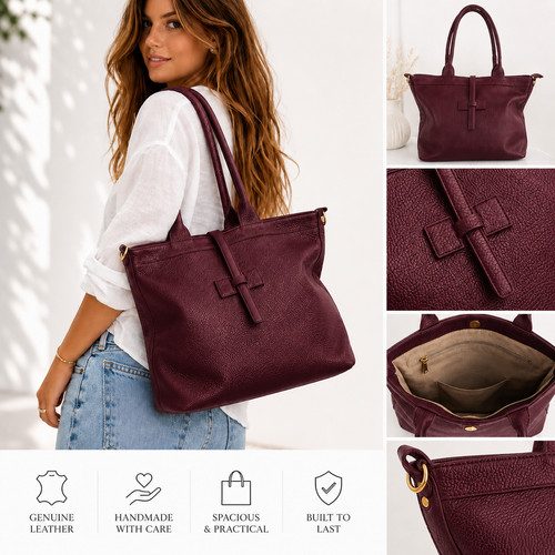 Damen leder handtasche - leder,