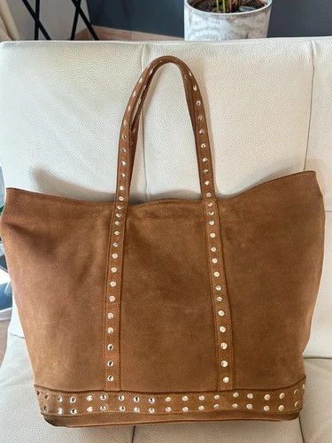 Ledertasche aus daim - aus, camel