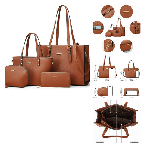 Damen handtasche set - damen, 4-teilig